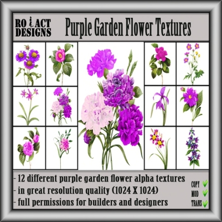 Purple Garden Flower Textures Poster