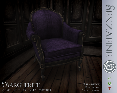 SF Marguerite Armchair (Moonlit Lavender) Ad